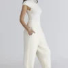 Caia Ivory Wool Boucle Knit Topper