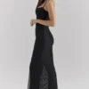 Calla svart maxi-kjol med perledekor