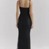 Calla svart maxi-kjol med perledekor