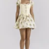 Callie Lemon Rose Print vendbar bomullskorsetter