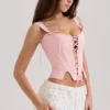 Callie rosa bomullskorsett Topper