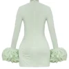 Camilla Pistachio Ruffle Cuff minikjole
