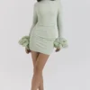 Camilla Pistachio Ruffle Cuff minikjole