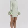 Camilla Pistachio Ruffle Cuff minikjole
