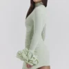Camilla Pistachio Ruffle Cuff minikjole