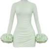 Camilla Pistachio Ruffle Cuff minikjole
