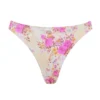 Capri bikinibukse med blomstertrykk og høyt snitt som underdel