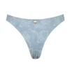 Capri blå paisley-bikini-underdeler med høyt ben