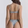 Capri blå paisley-bikini-underdeler med høyt ben