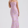Capriana Orchid Jacquard Satin Aftenkjoler