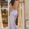 Capriana Orchid Jacquard Satin Aftenkjoler