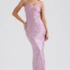 Capriana Orchid Jacquard Satin Aftenkjoler