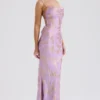Capriana Orchid Jacquard Satin Aftenkjoler