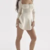 Caprice Cream Dainty Knit Mini Kjoler