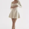 Caprice Cream Dainty Knit Mini Kjoler