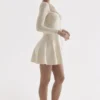 Caprice Cream Dainty Knit Mini Kjoler