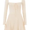 Caprice Cream Dainty Knit Mini Kjoler