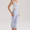 Carella blå stretch-twill-capribukser med tettsittende passform