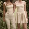 Carella Gingerbread Gingham Capri-bukser