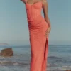 Carmella Coral Maxi-kjol med håndbroderte detaljer