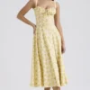 Carmen Buttercup vintage blomstertrykk bomulls bustier-sommerkjole