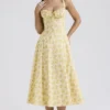 Carmen Buttercup vintage blomstertrykk bomulls bustier-sommerkjole