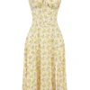 Carmen Buttercup vintage blomstertrykk bomulls bustier-sommerkjole