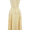 Carmen Buttercup vintage blomstertrykk bomulls bustier-sommerkjole
