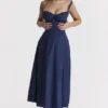 Carmen French Navy Bustier Sommerkjoler