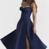 Carmen French Navy Bustier Sommerkjoler