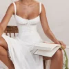 Carmen hvit bustier-sommerkjole