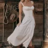 Carmen hvit bustier-sommerkjole