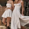 Carmen hvit bustier-sommerkjole