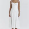 Carmen hvit bustier-sommerkjole