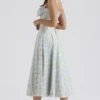 Carmen myk blå vintage blomstertrykk bomulls bustier-sommerkjole