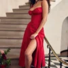 Carmen Red Rose Bustier Sommerkjoler