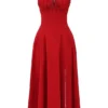 Carmen Red Rose Bustier Sommerkjoler