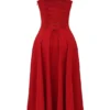 Carmen Red Rose Bustier Sommerkjoler