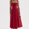 Carmen Red Rose Bustier Sommerkjoler