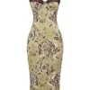 Cassia midikjole med blomstertrykk