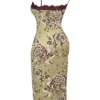 Cassia midikjole med blomstertrykk