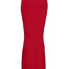 Cassidy Holly Red Mesh Maxi Skjørt med fløtet fald