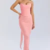 Cassidy Peach maxi-skjørt med fløyet fald