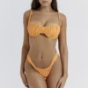Cassis lys oransje bikini-topper med rynker