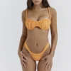 Cassis lys oransje bikini-topper med rynker