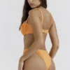 Cassis lys oransje bikini-topper med rynker