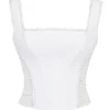 Catalina hvit broderie anglaise-korsetter