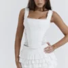 Catalina hvit broderie anglaise-korsetter