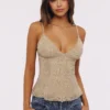Catarina Vintage Ivory håndbrodert camisole-topper – begrenset utgave