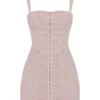 Cate Crystal Ruched Mesh Mini Kjoler